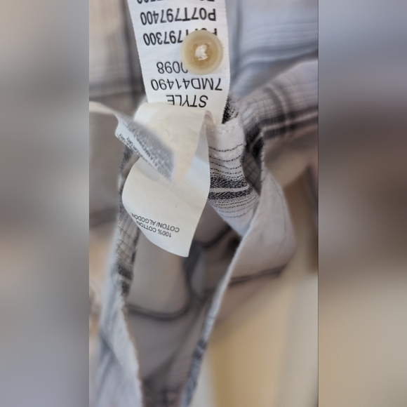 Lucky Brand White w/Gray Plaid Snap Front Western Shirt Size XL - Picture 7 of 10